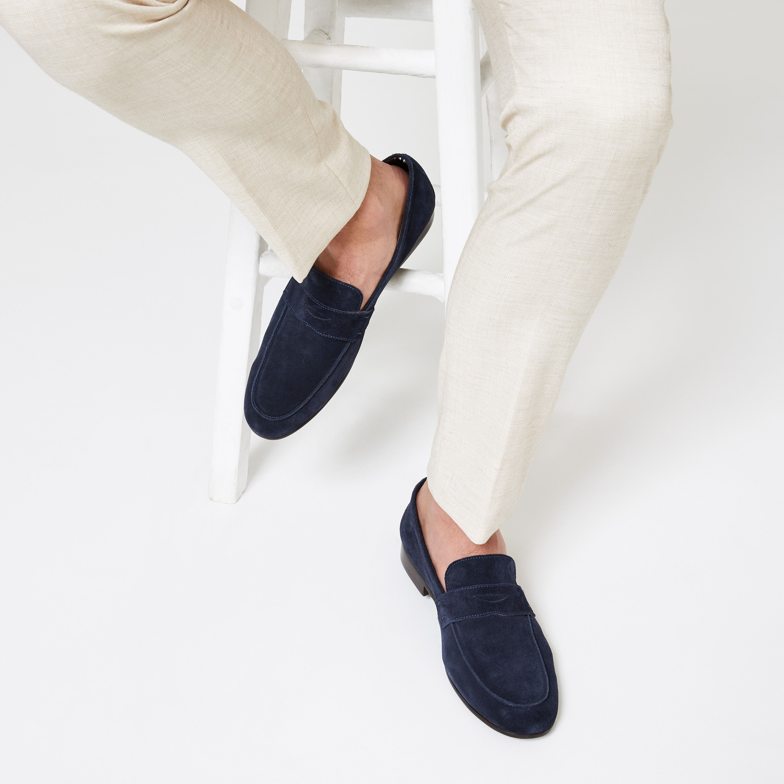 Navy suede loafers hot sale